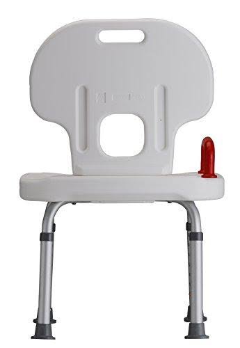 White Bath Seat with Back and Handle E968589