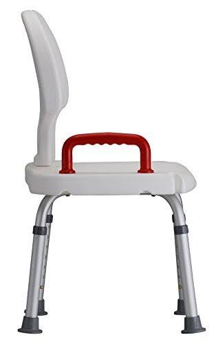 White Bath Seat with Back and Handle E968589