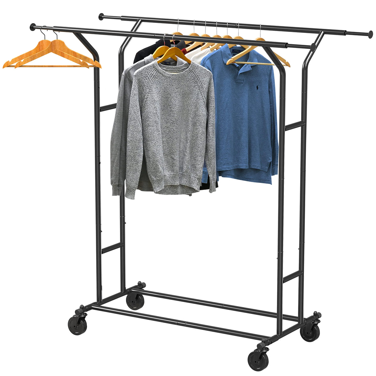 Black Double Rail Clothing Garment Rack N19764