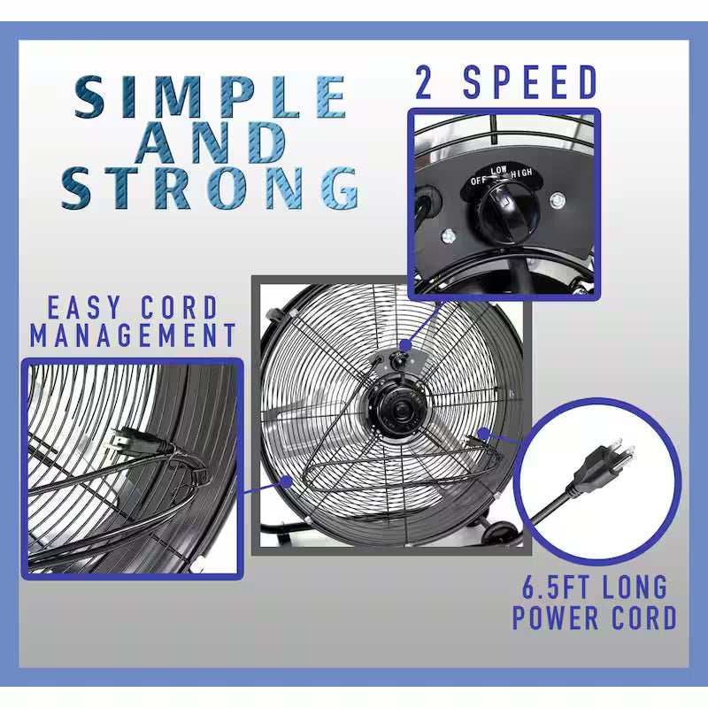 24 in. 2-Speed Drum Fan with Speed Control K7055