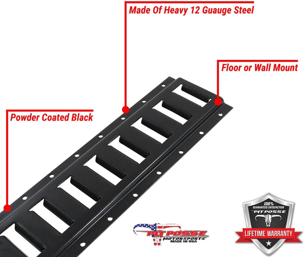 Black 5 FT Steel E-Track Rails 4 Pack L902