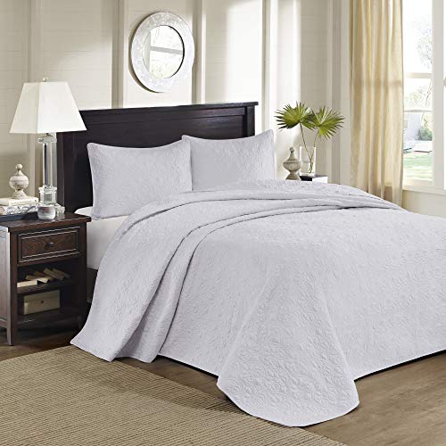 Cream King 3 Piece Reversible Quilt Set P1936