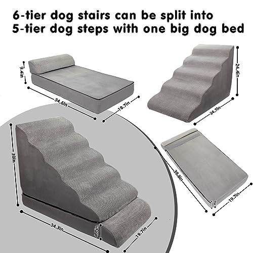 6 Step Non-Slip Pet Stairs for High Beds 30-36 inches W720420
