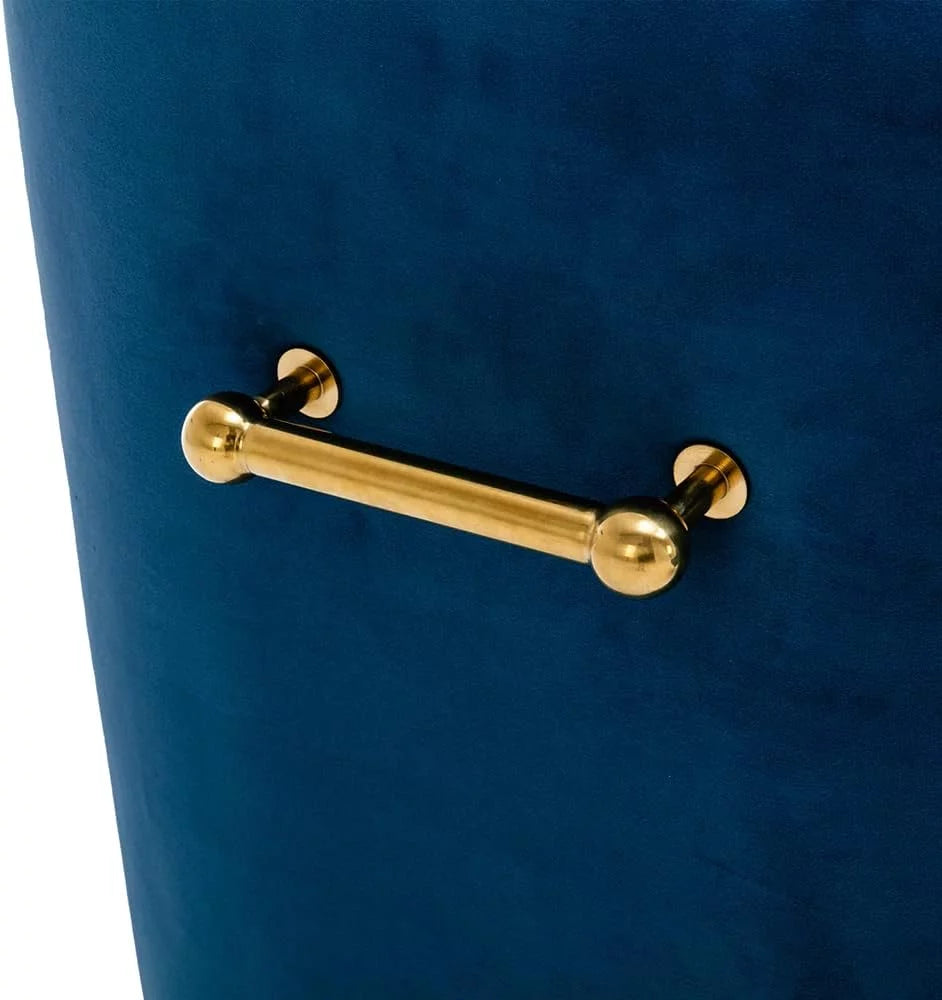 Navy Blue Velvet Dining Chair Set of 2 with Gold Legs S34307