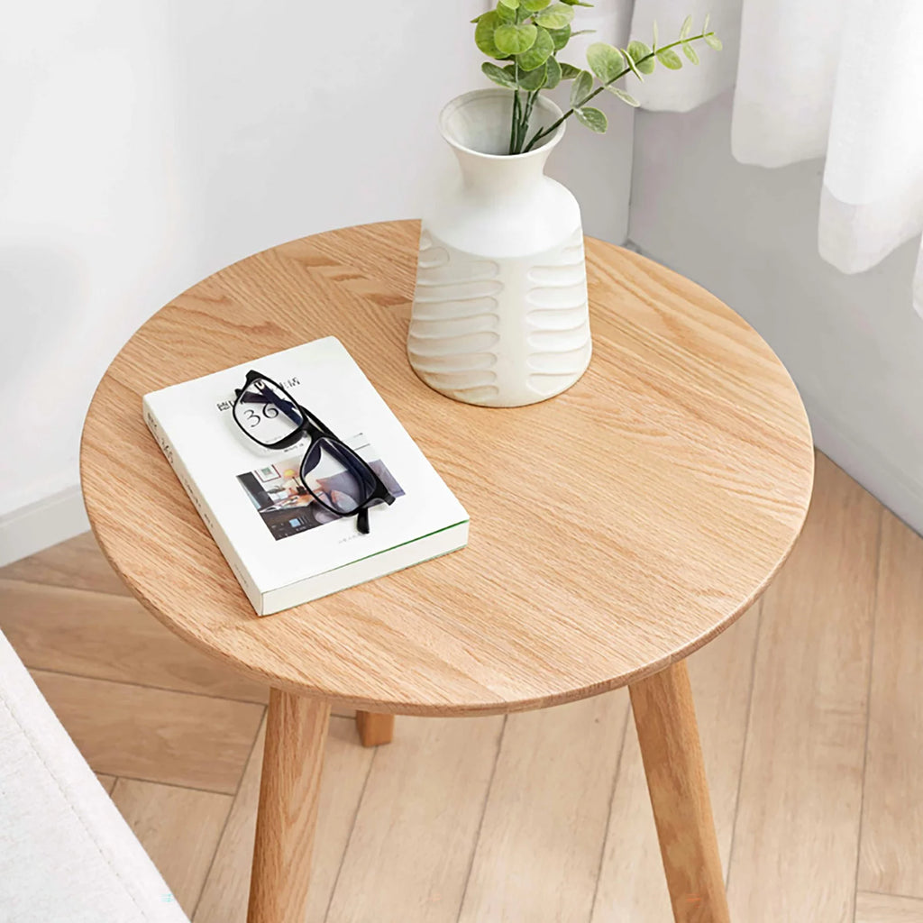 Round Solid Oak Coffee Table T1454