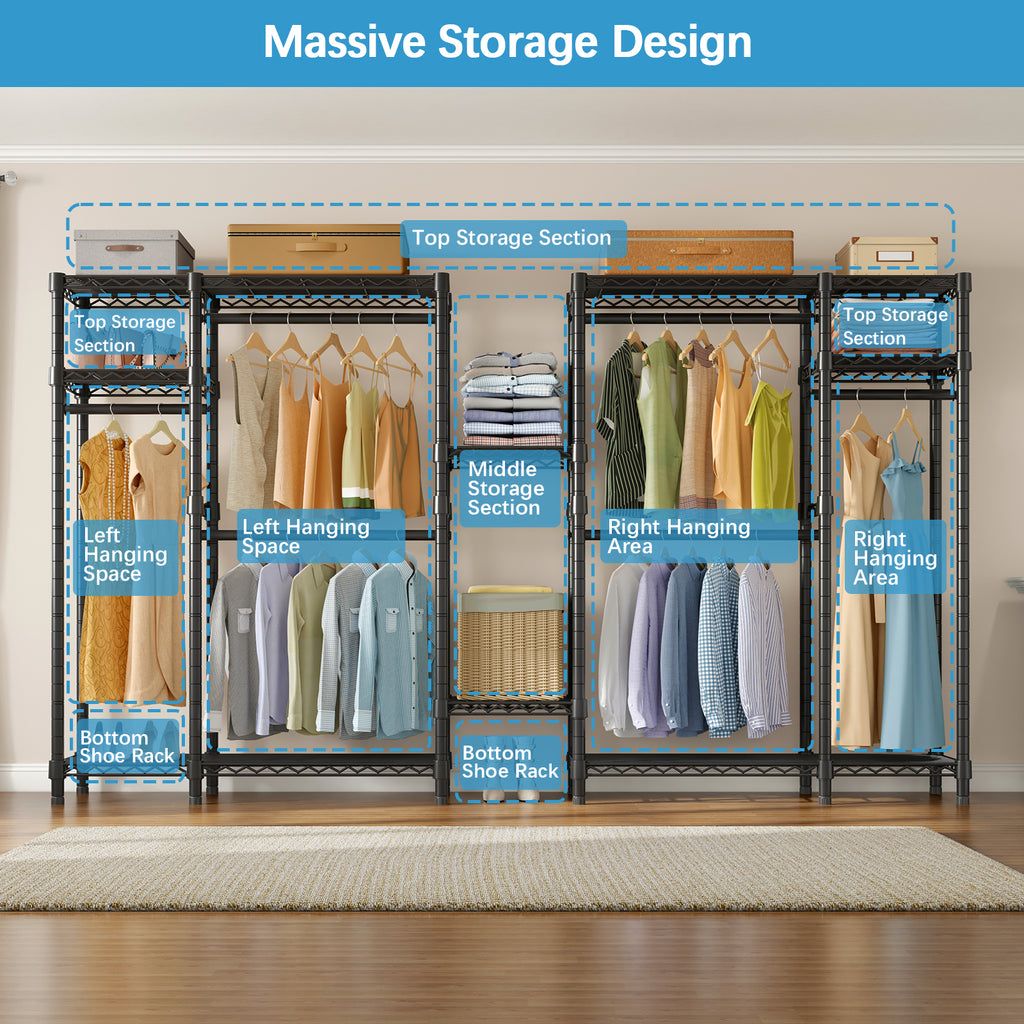Black Extra Wide Heavy Duty Garment Rack G571349