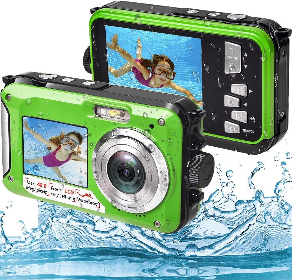Waterproof Camera Full HD 2.7K 48MP Digital with Dual Screen E4393