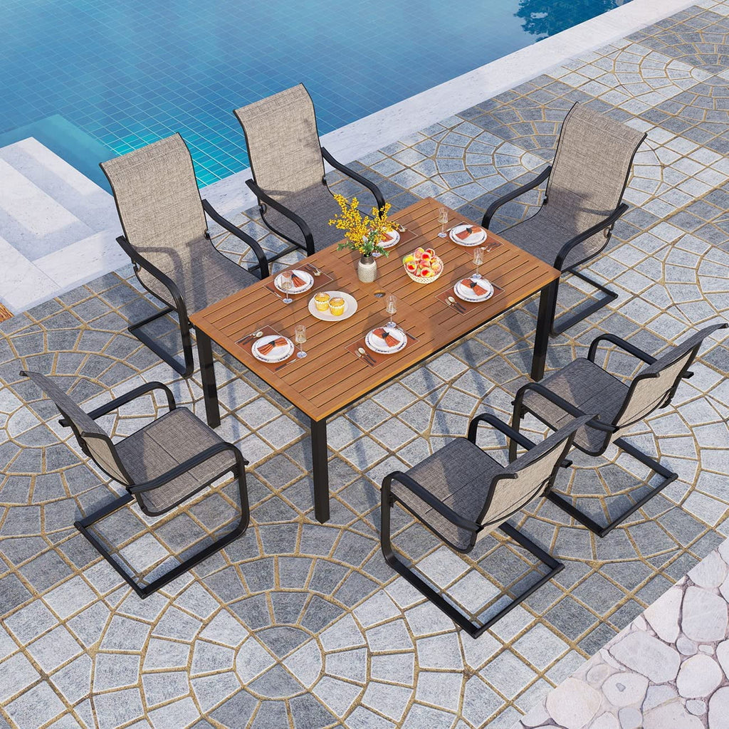 7 Pcs Outdoor Dining Table and Chairs Z1208