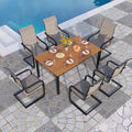 7 Pcs Outdoor Dining Table and Chairs Z1208