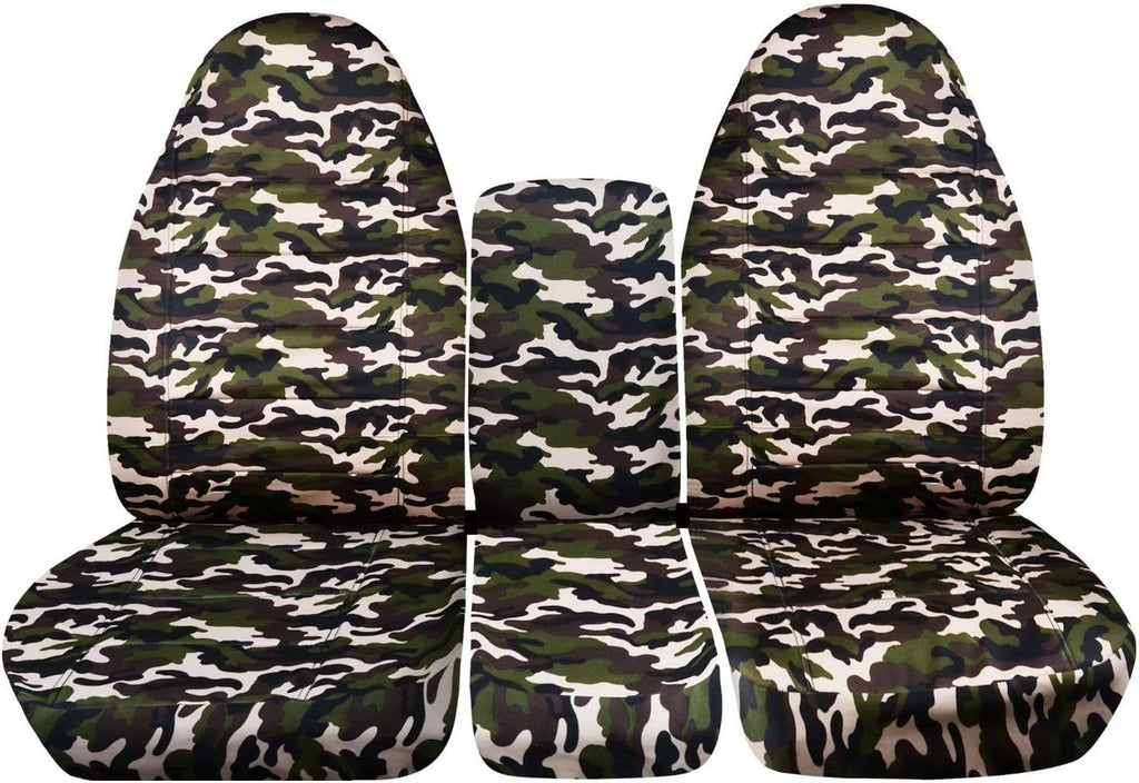 Camo Truck Seat Covers for 2002-2005 Dodge Ram Front 40/20/40 Split Bench with Center Console F12912