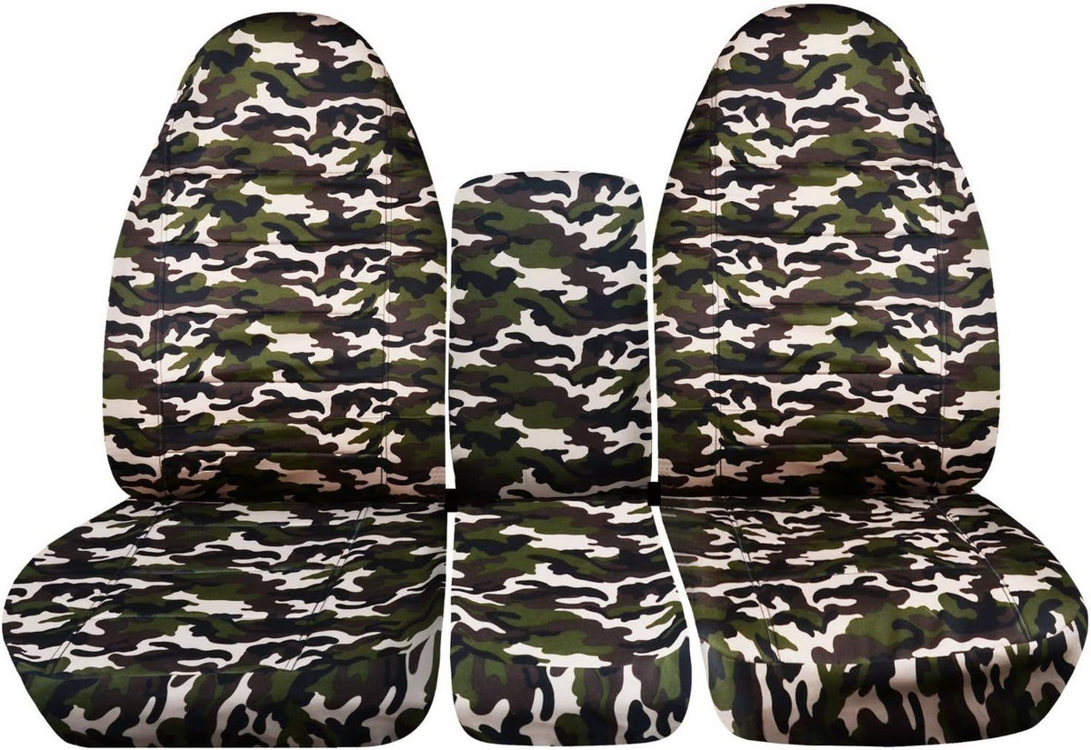 Camo Truck Seat Covers for 2002-2005 Dodge Ram Front 40/20/40 Split Bench with Center Console F12912