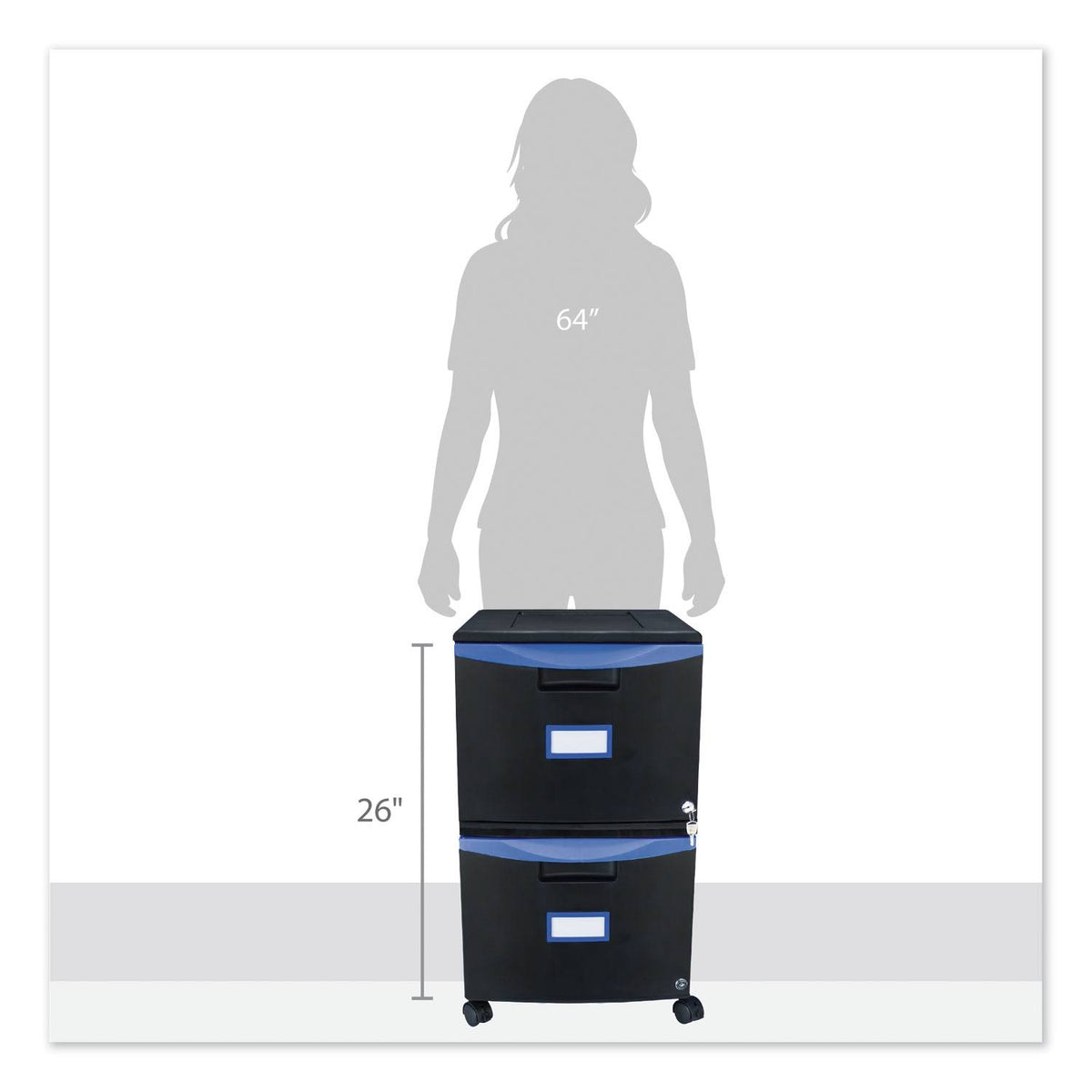 2-Drawer Mobile Filing Cabinet D375