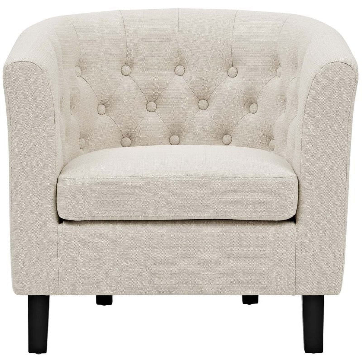 Beige 2 Piece Tufted Polyester Fabric Arm Chair Set G51199