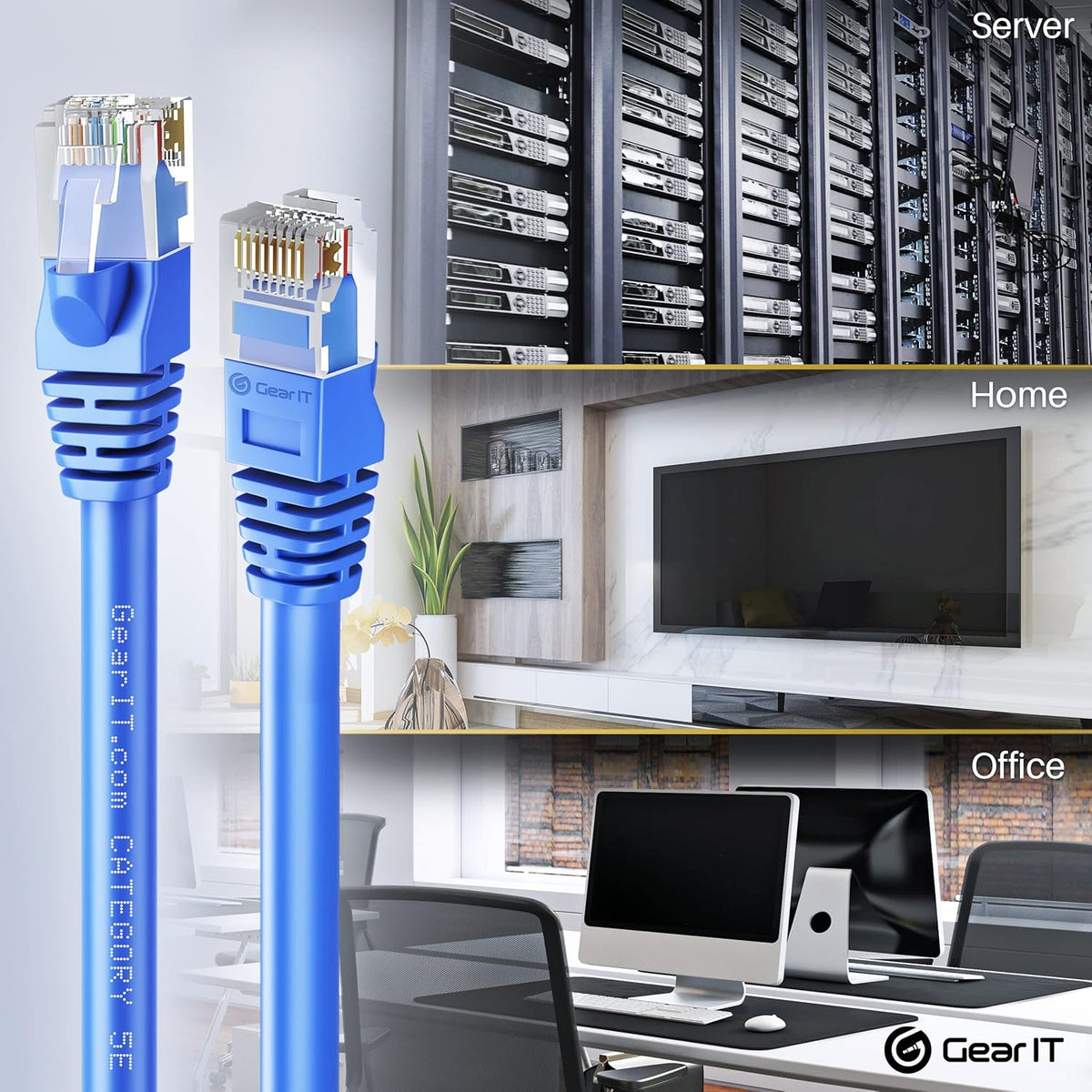Blue Snagless RJ45 Ethernet Patch Cable 100-Pack 1 Foot F740120