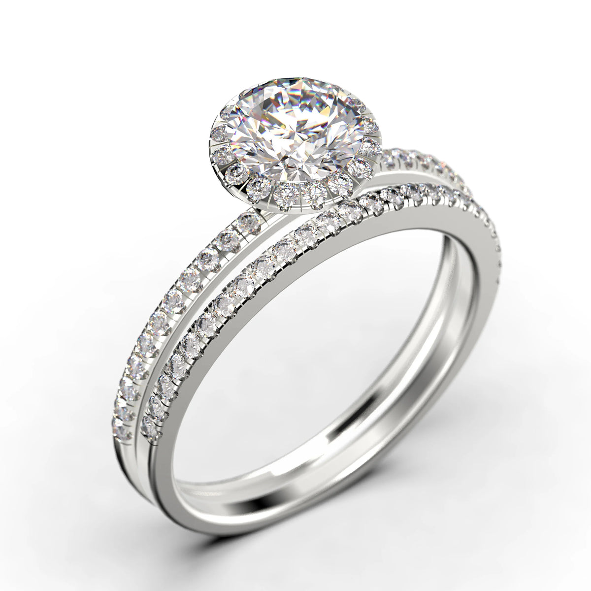 2.00 Carat Round Cut Moissanite Engagement Ring in 925 Sterling Silver C437787