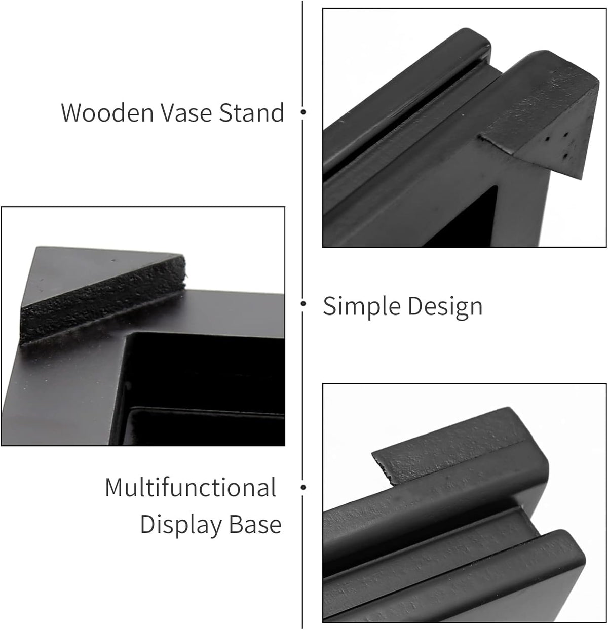 Square Wood Display Stand 6.7" W x 6.7" D x 1.7" H (Black) J672535