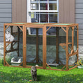 Outdoor Cat House Enclosure Pet Cage Catio with Asphalt Roof X49903