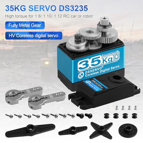 35KG High Torque Coreless Motor Servo Waterproof Metal Gear Digital Stainless Steel Gear Servo with 25T Servo Arm G919824