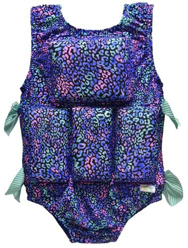 Pastel Paint Splatter Girl's Swimwear Flotation Life Vest Swimsuit N6851