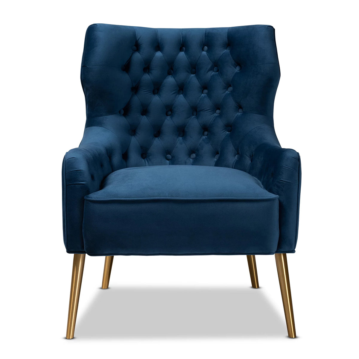 Navy Blue and Gold Wingback Chair C838