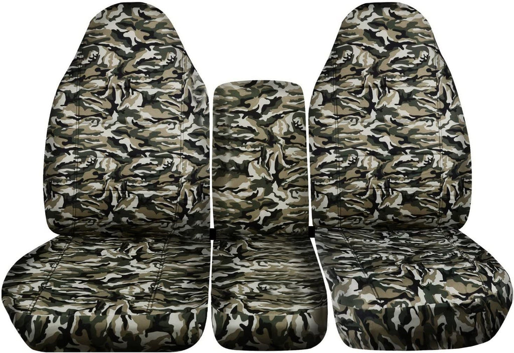 Camo Truck Seat Covers for 2002-2005 Dodge Ram Front 40/20/40 Split Bench with Center Console F12912