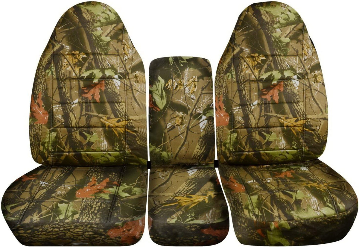 Camo Truck Seat Covers for 2002-2005 Dodge Ram Front 40/20/40 Split Bench with Center Console F12912