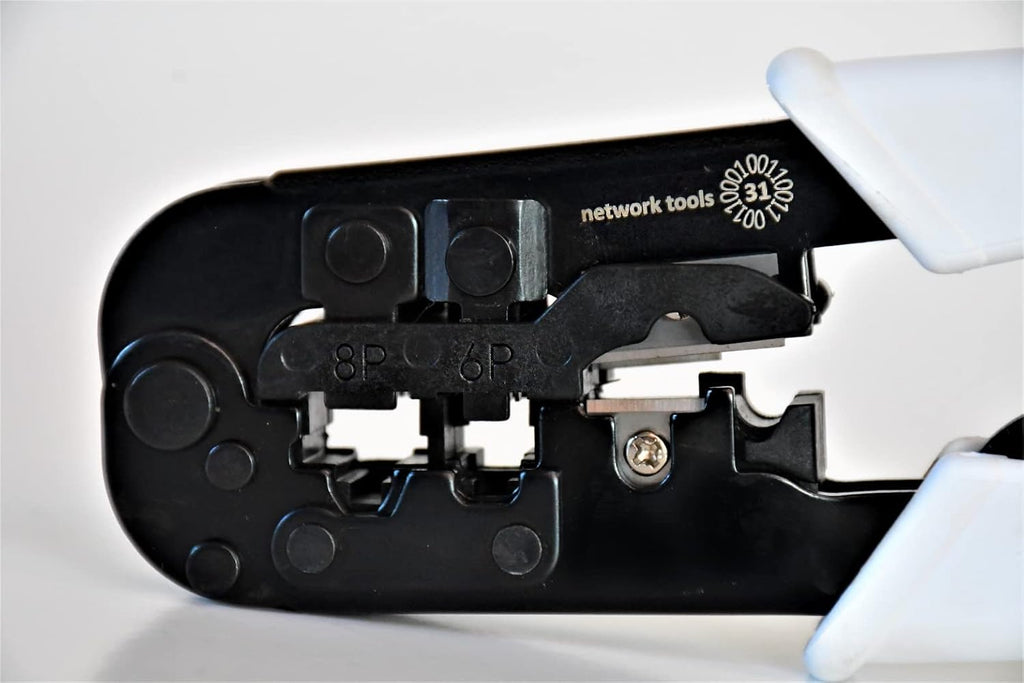 31 Cable Crimping Tool for RJ11, RJ12, RJ45, CAT5, CAT6, CAT7, CAT8 Cables P8155