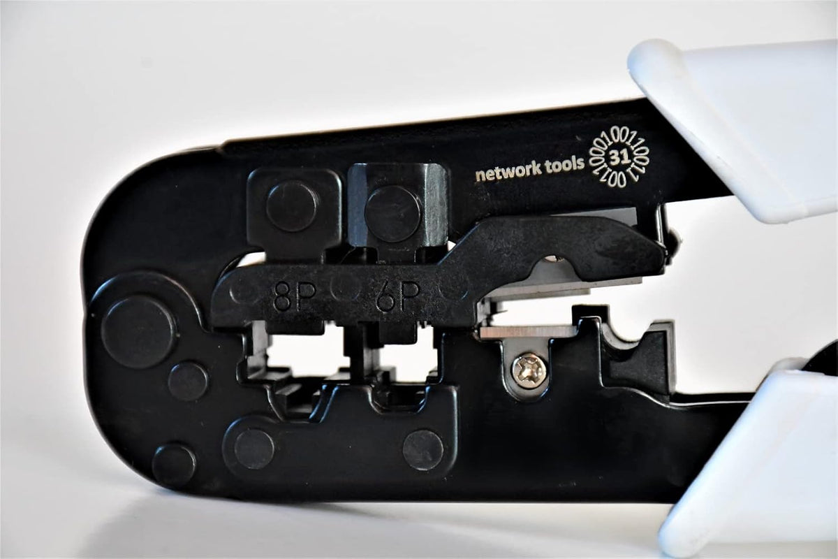 31 Cable Crimping Tool for RJ11, RJ12, RJ45, CAT5, CAT6, CAT7, CAT8 Cables P8155