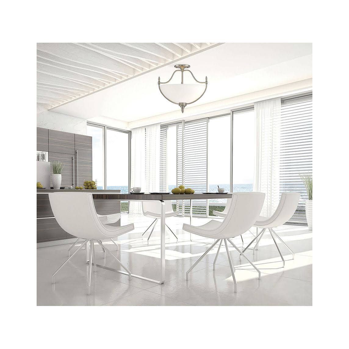 Satin Nickel 3 Light Semi-Flush N699249
