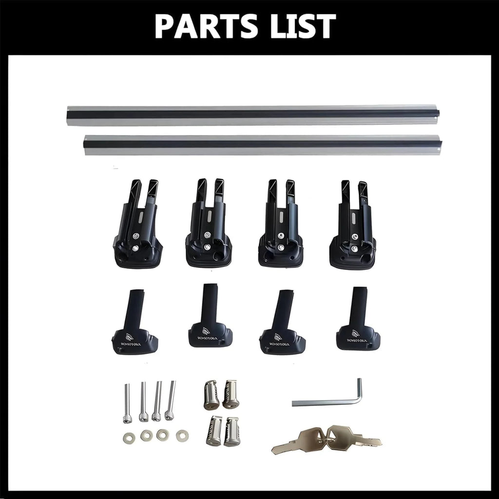 Silver Lockable Roof Rack Crossbars for Factory Raised Side Rails P281436