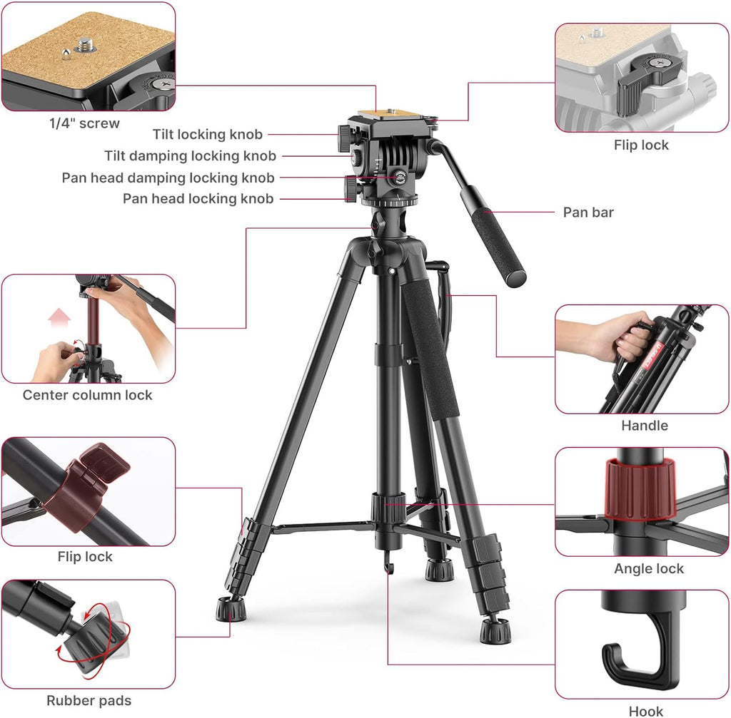 72" Professional Overhead Tripod with Fluid Head N8265