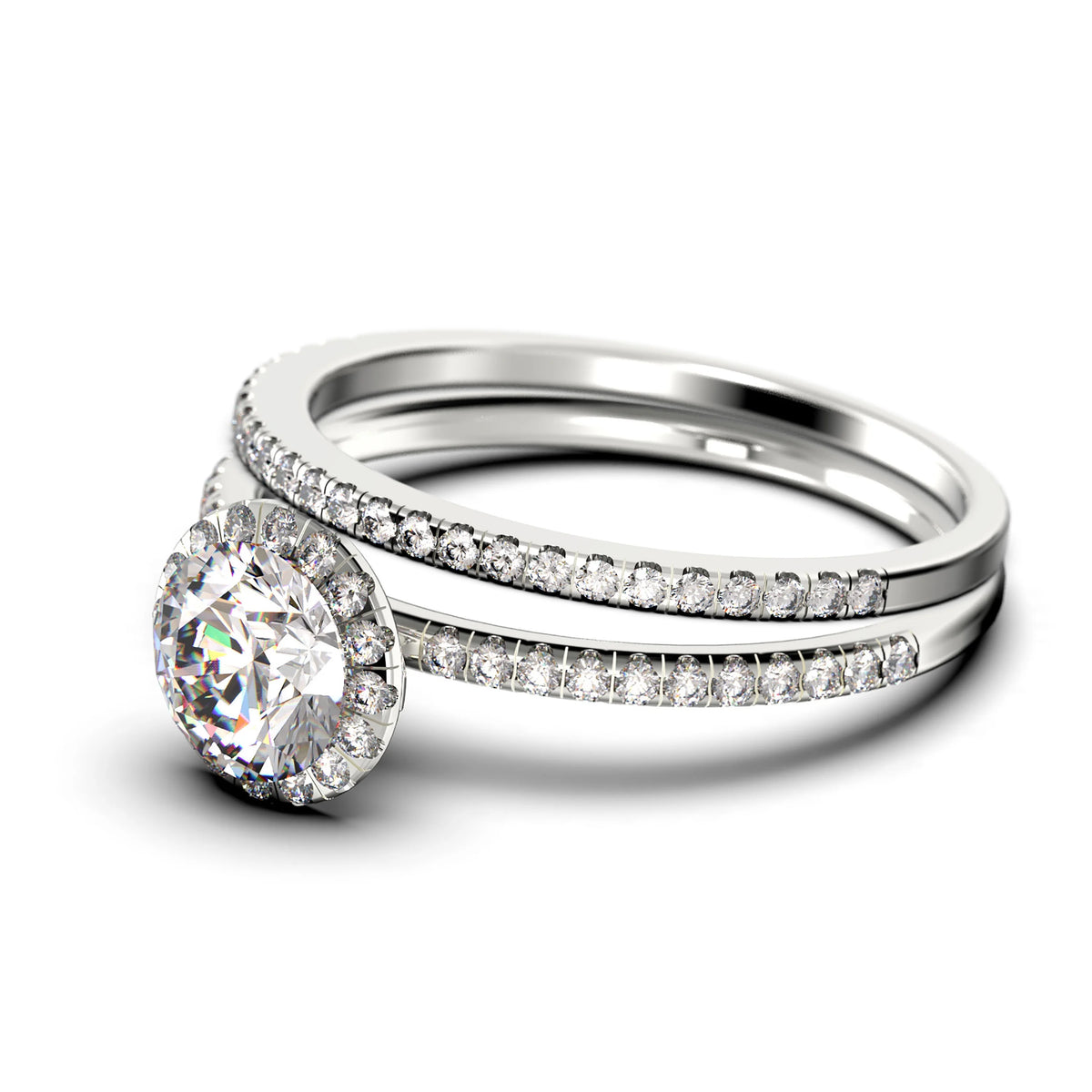 2.00 Carat Round Cut Moissanite Engagement Ring in 925 Sterling Silver C437787