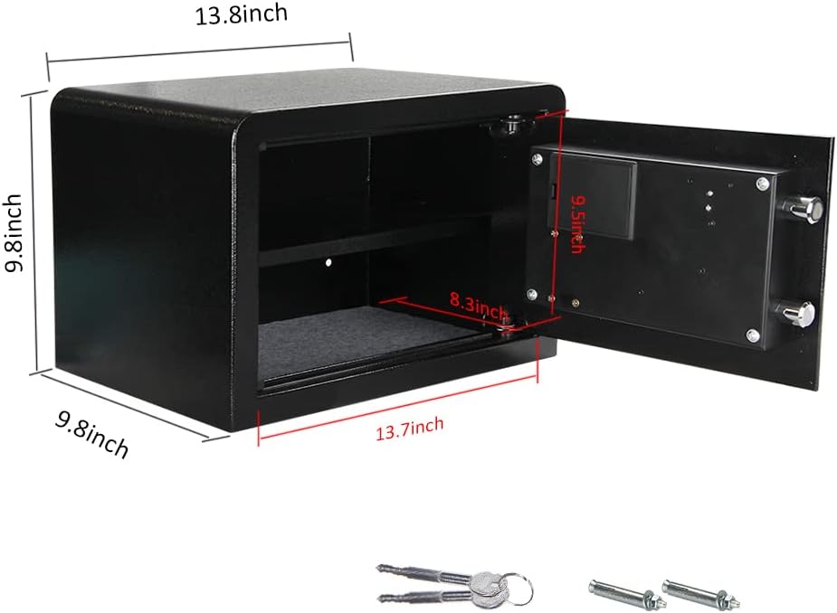 Black Steel Fingerprint Safe Box U456101