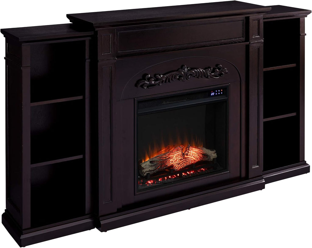 Espresso Electric Bookcases Fireplace E57759