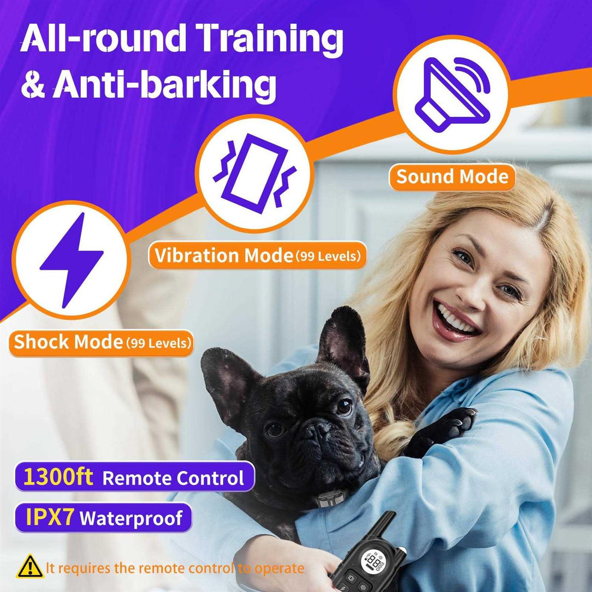 Smallest Lightest Anti Bark Training Collar for Small Dogs 5-15lbs A20019