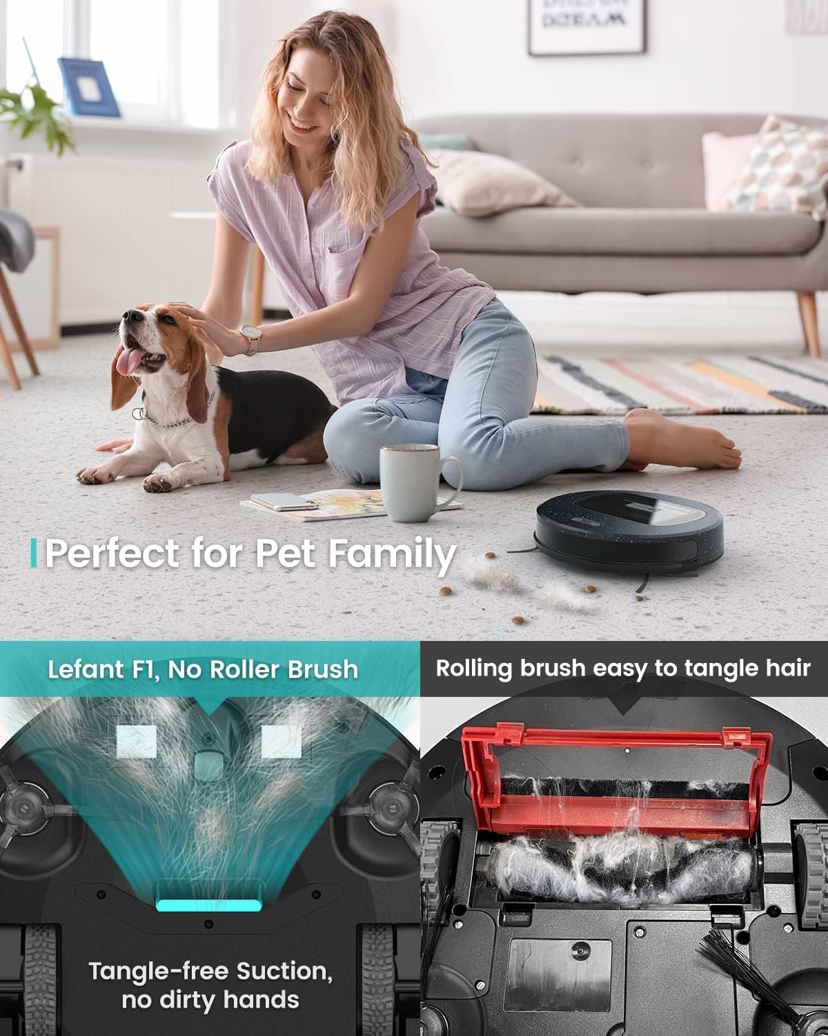 Slim Robot Vacuum with 4000Pa Suction, 200 Mins Runtime, 600ml Dust Bin S389