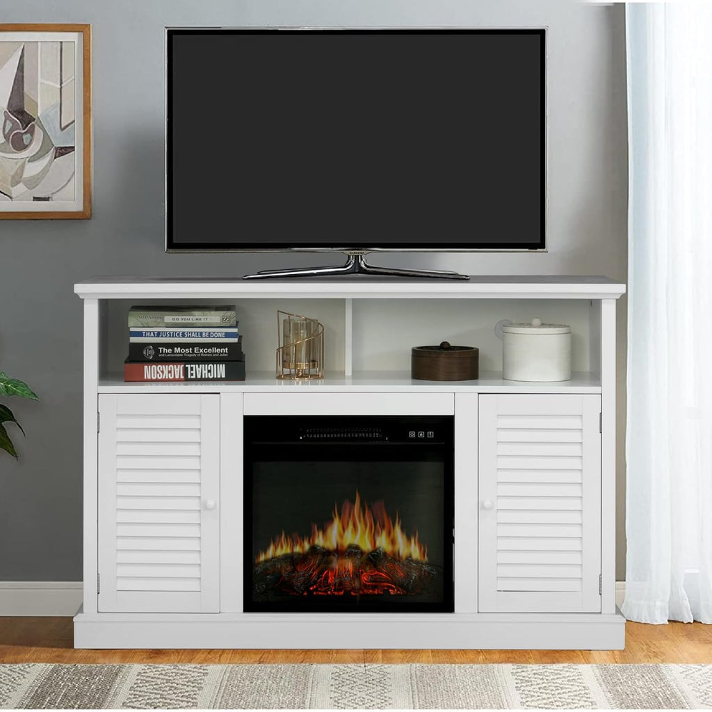 Farmhouse Electric Fireplace TV Stand with 23 Insert Fireplace, Burlywood N921