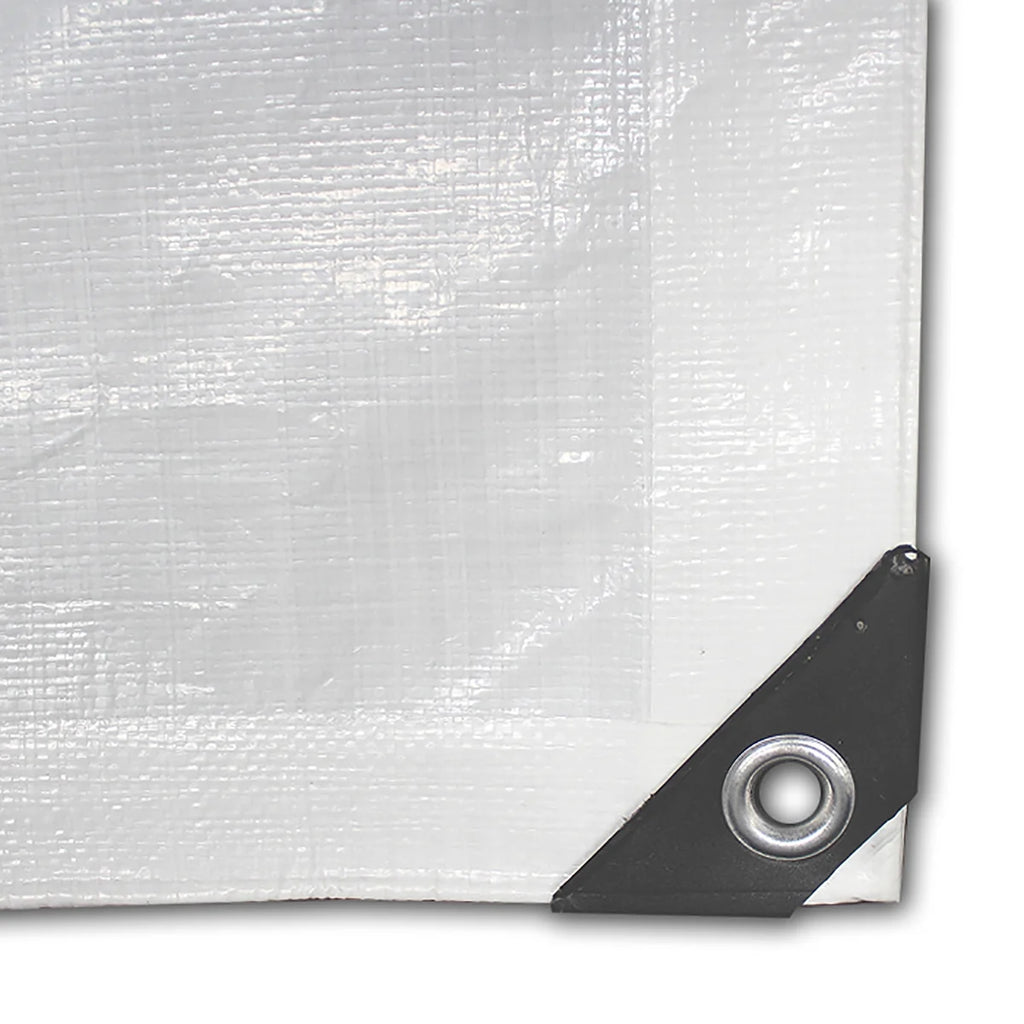 White 16’ x 20’ Polyethylene Tarp with Aluminum Grommets W313371