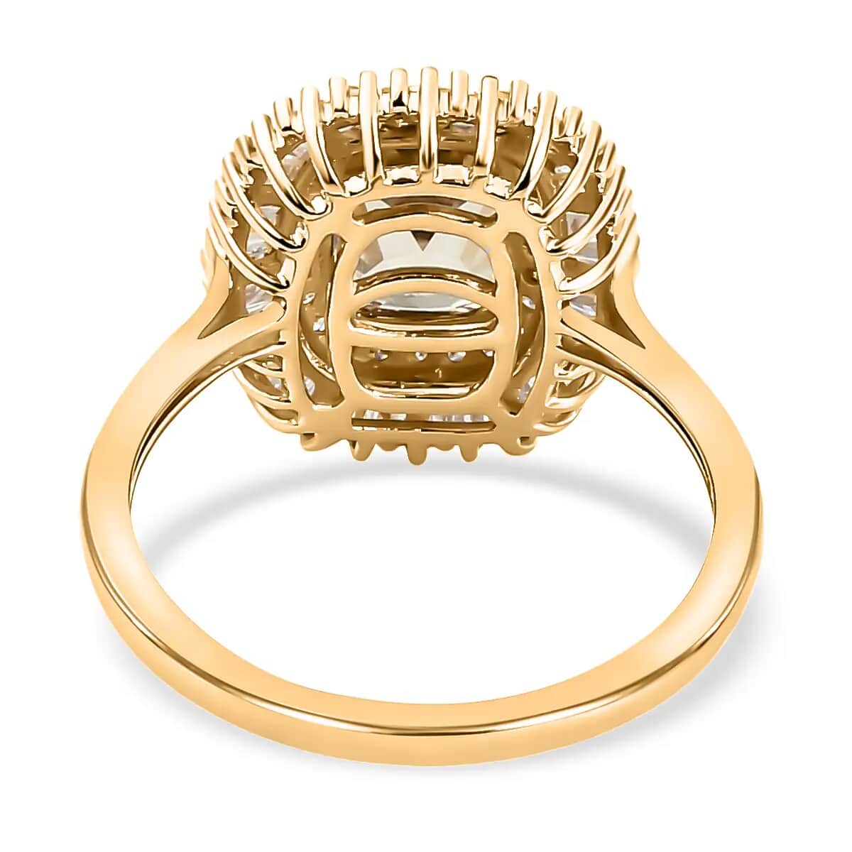 10K Yellow Gold Halo Ring with White Diamond and Turkizite E56032