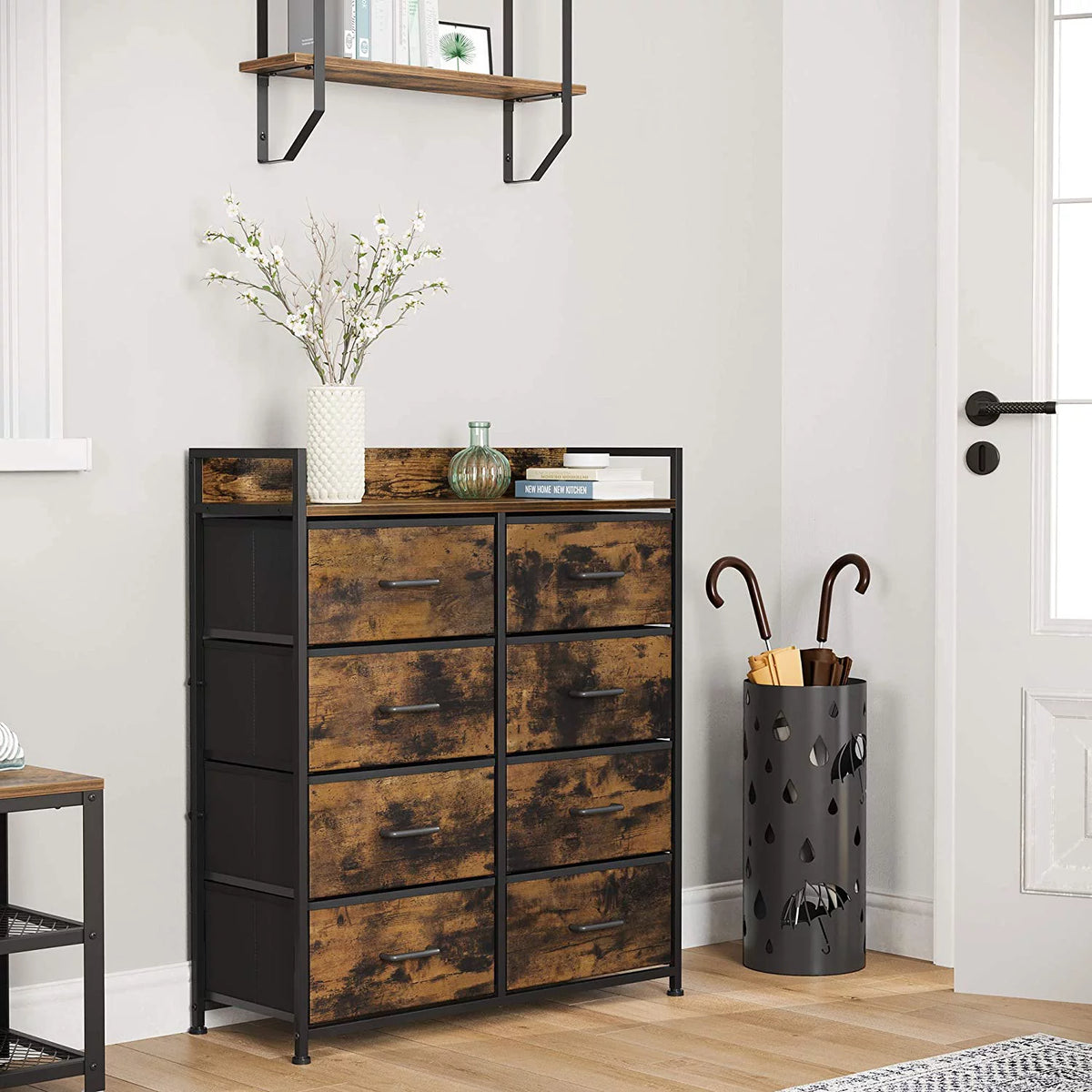 8 Fabric Storage Drawer Dresser with Metal Frame L58213