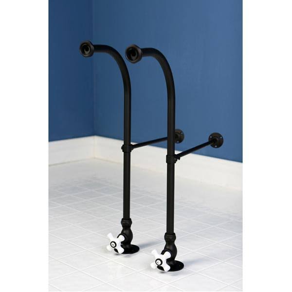 Vintage Polished Chrome Freestanding Water Supplies with Stop F6659