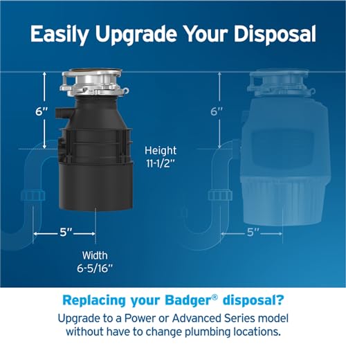 Black 1/3 HP Continuous Feed Garbage Disposal U41742