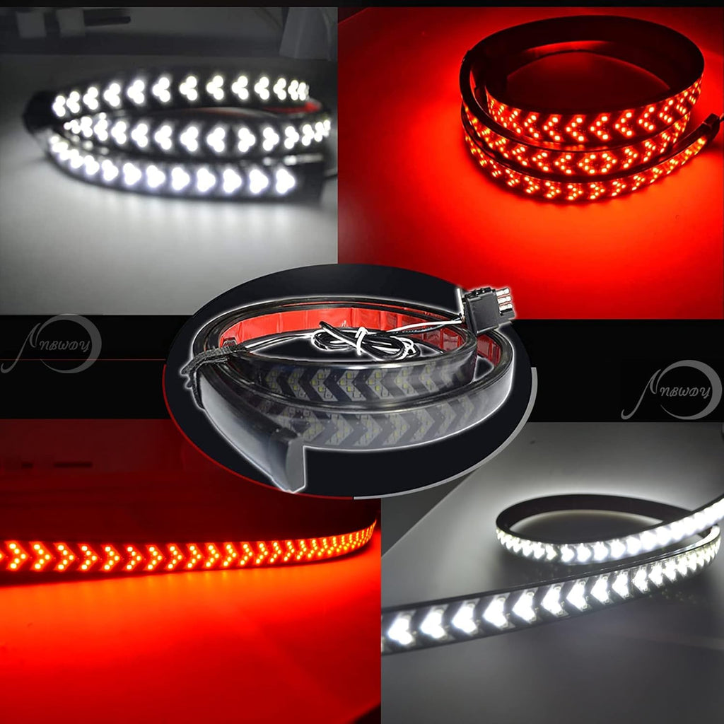 Red & White 5 Row LED Tailgate Light Bar Pack of 2 T1885