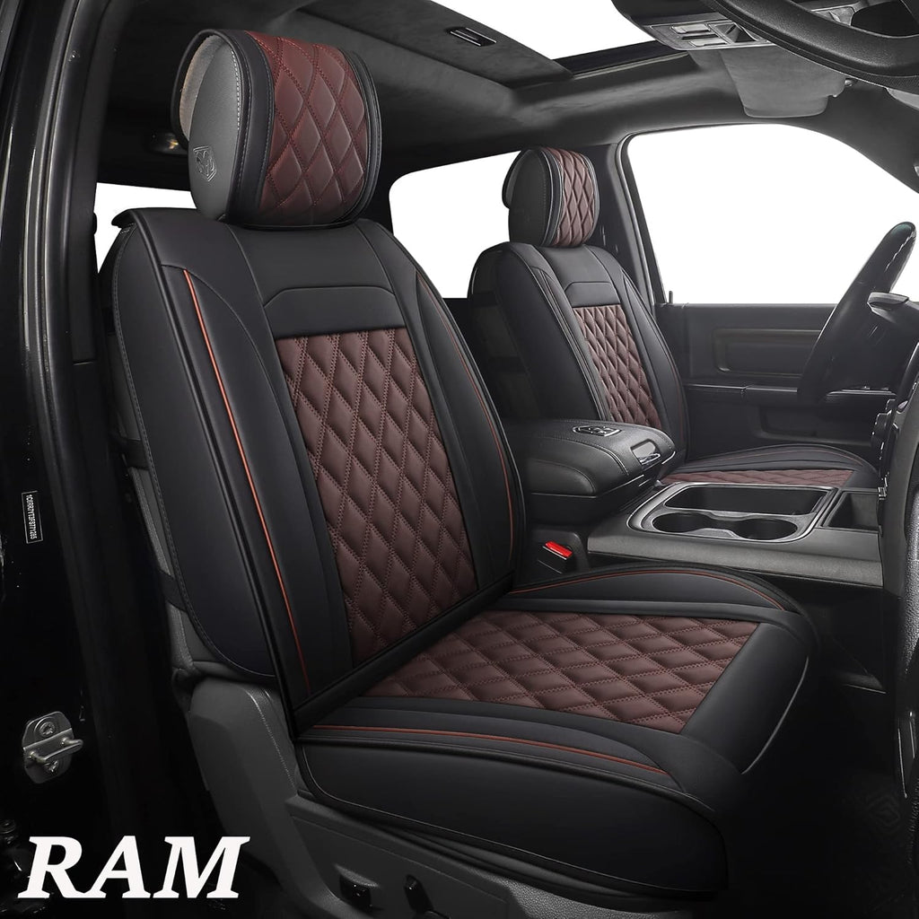 Black-Red Waterproof Synthetic Leather Car Seat Covers 5PCS Full Set Z5886