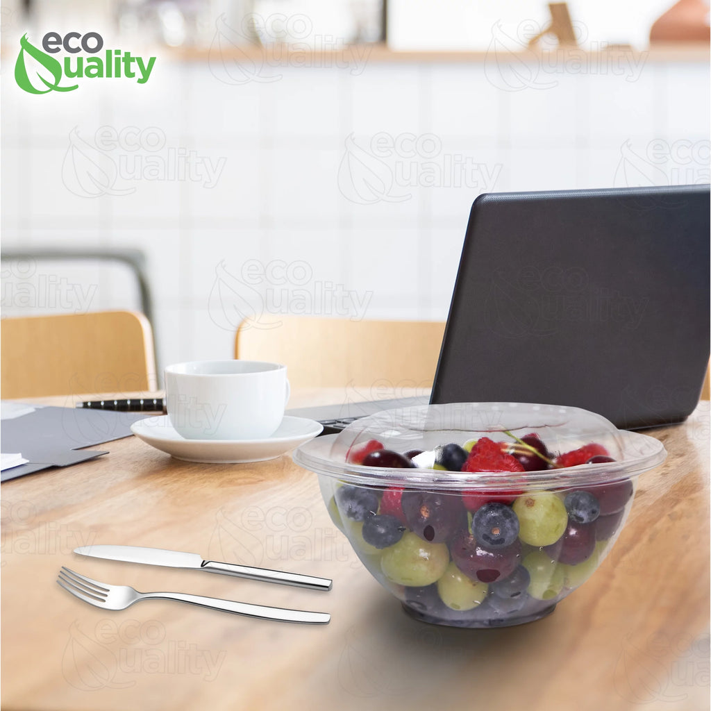 32oz Clear Disposable Salad Bowls with Lids G194515