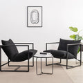 Black Metal Framed Sling Accent Chair J5819