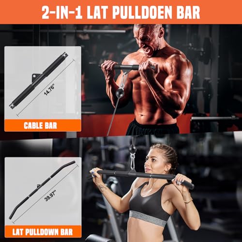 Cable Pulley System Gym with LAT Pull Down Bar and Loading Pin R321938
