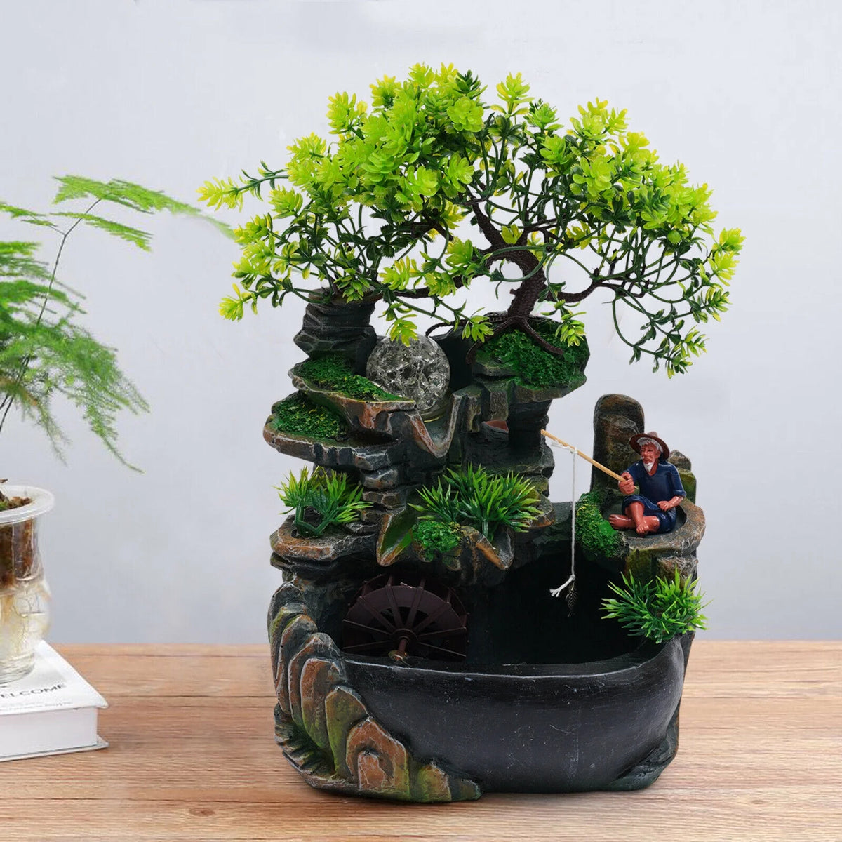 Indoor Rockery Waterfall Fountain Desktop Fountain with LED Light A9951