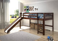 Twin Low Loft Bed with Slide Cappuccino C6587