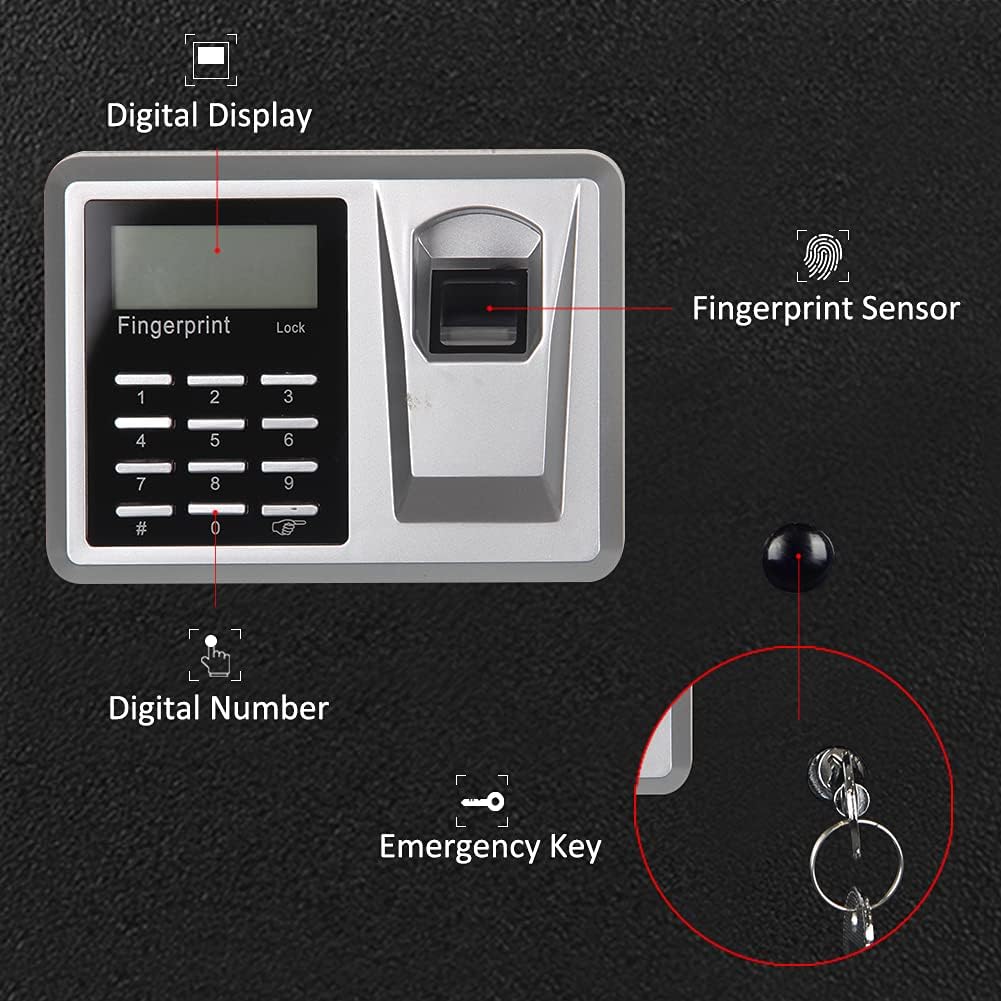 Black Steel Fingerprint Safe Box U456101